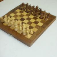 Large picture wooden chess board set