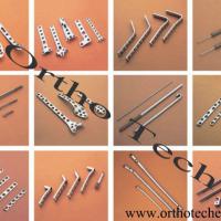 Large picture orthopedic implant, surgical instruments