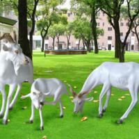 Large picture emulation goat sculpture