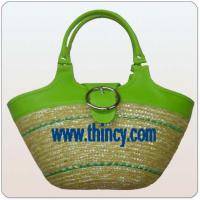 Large picture straw bag