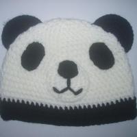 Large picture kid beanie hat of panda design
