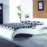 Large picture modern leather bed, leisure soft bed, furniture