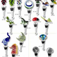 Large picture glass wine bottle stopper