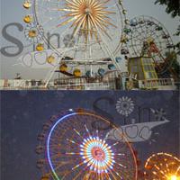 Large picture amusement park rides