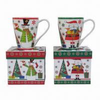 Large picture Christmas ceramic mug with gift box