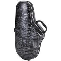 Large picture ABS Shaped Alto Sax Case Black  W/Musical pattern