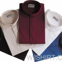 Large picture Men CVC Banded Collar Clergy Dress Shirt