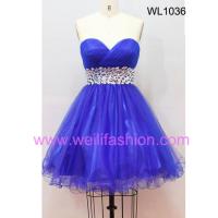 Large picture Short Pleated Beading Net Prom Dresses