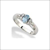 India Ring With Blue Topaz And Cubic Zircon