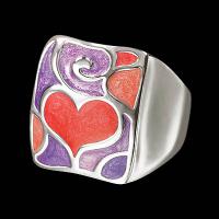 Hong Kong Square Shape Lucky Ring / Silver Ring