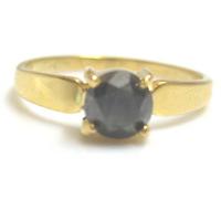 India 1.20 Ct Black Diamond Ring 9kt Y Gold