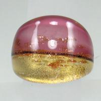 United States Pink Murano Glass 24k Gold Ring