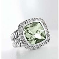 David Yurman inspired jewelry,Prasiolite Albion Split-Shank Ring