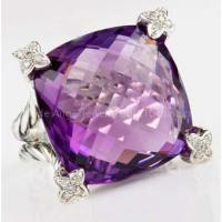 david yurman rings,Amethyst Cushion on Point Ring