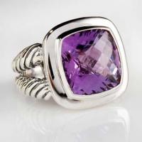 Amethyst Split-Shank Albion Ring,David Yurman gemstone rings