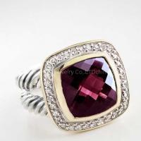 david yurman rings,Garnet Albion Split-Shank Ring