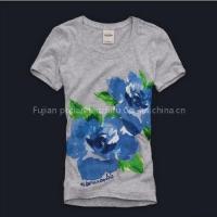 Abercrombie Fitch Women Short Tee Angie Grey-Blue Floral