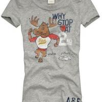 Abercrombie Fitch Women Short Tee Marlie Grey-Brown Moose