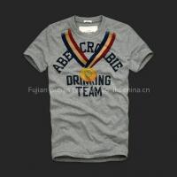 Abercrombie Fitch Men Tees Allen Mountain Grey with Gold Medal